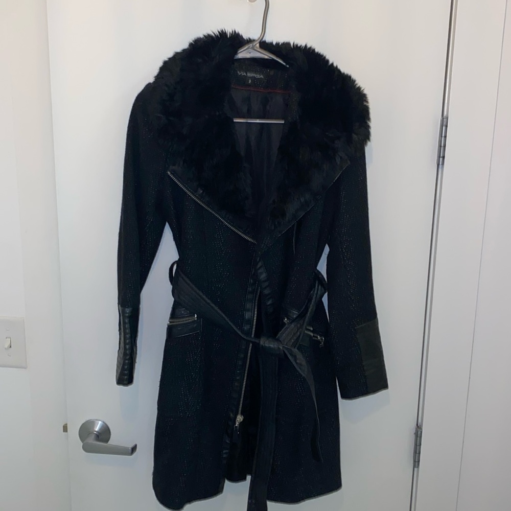 Fur and leather jacket